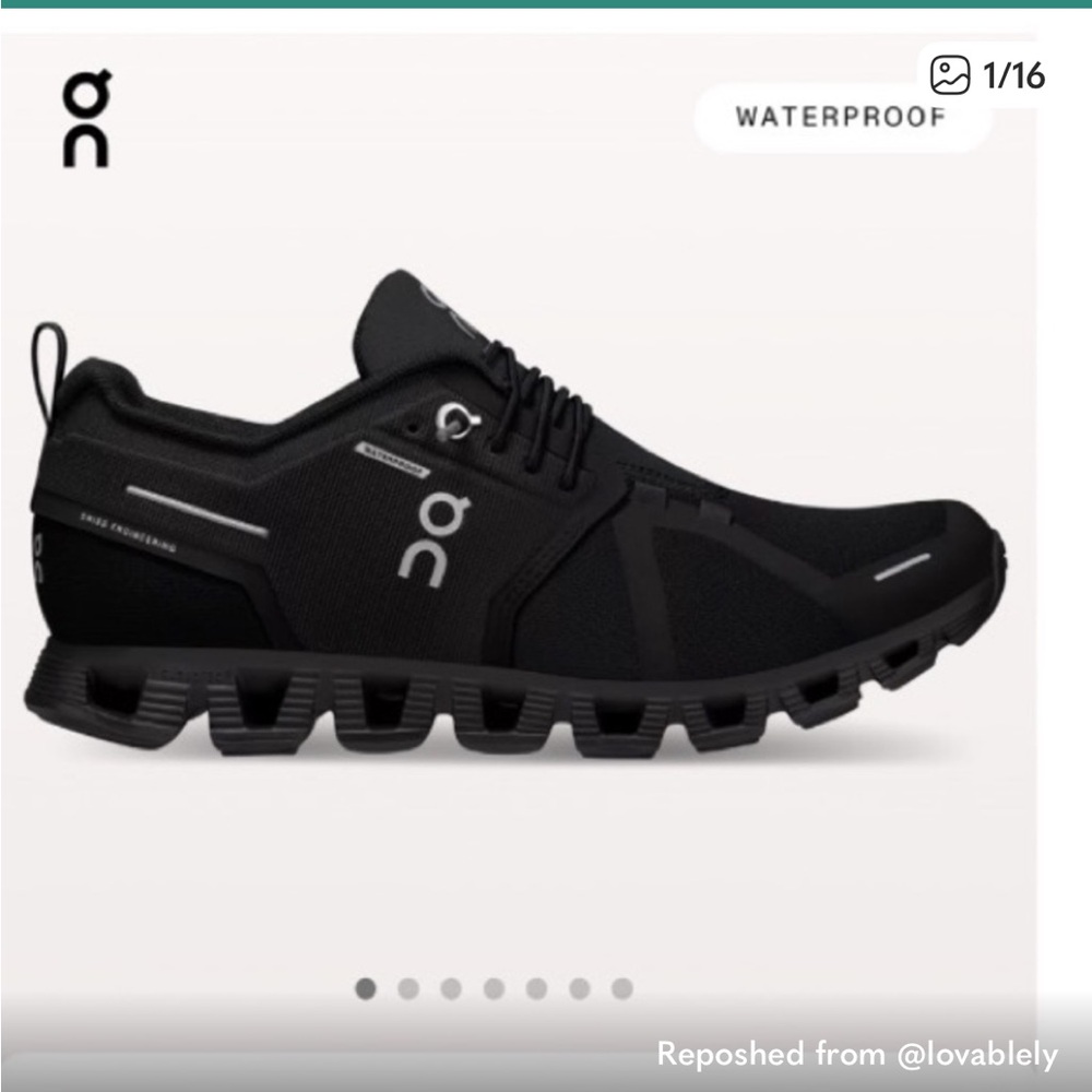 On Running women’s  Black Cloud 5 Waterproof Shoe